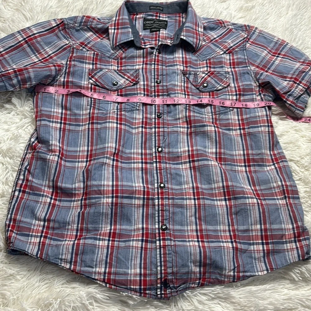 Cody James Plaid Short Sleeve Snap Button Shirt